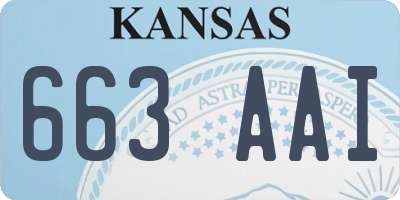 KS license plate 663AAI