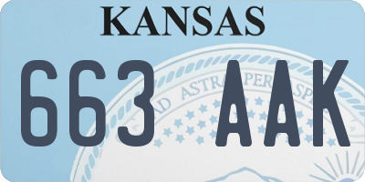 KS license plate 663AAK