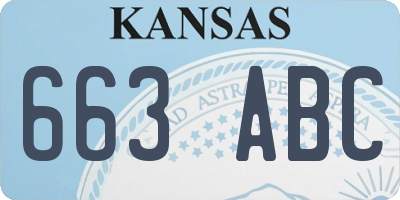 KS license plate 663ABC