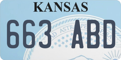 KS license plate 663ABD