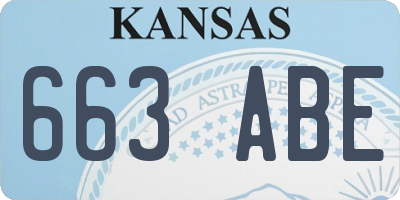KS license plate 663ABE