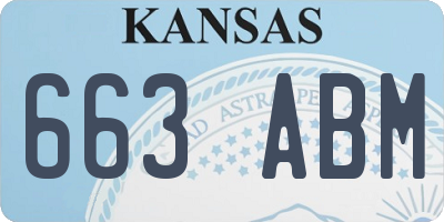 KS license plate 663ABM