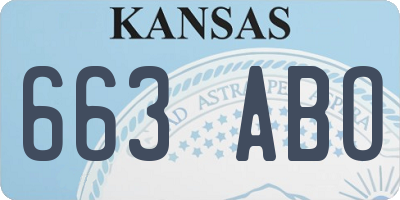 KS license plate 663ABO