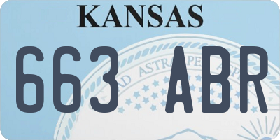 KS license plate 663ABR