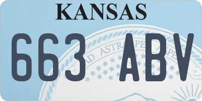 KS license plate 663ABV