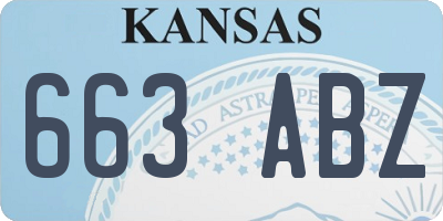 KS license plate 663ABZ