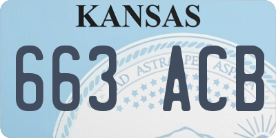 KS license plate 663ACB