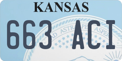 KS license plate 663ACI