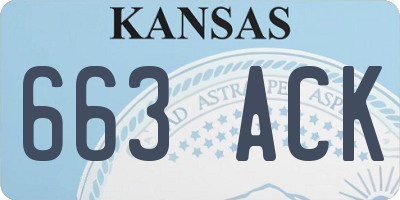 KS license plate 663ACK