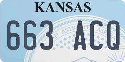 KS license plate 663ACQ