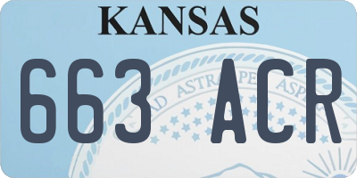 KS license plate 663ACR
