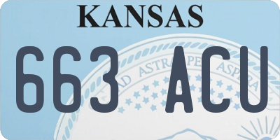 KS license plate 663ACU
