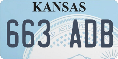 KS license plate 663ADB