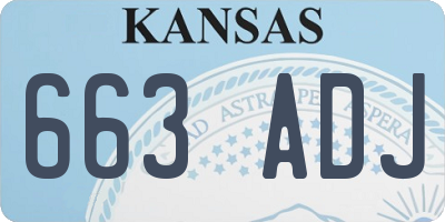 KS license plate 663ADJ