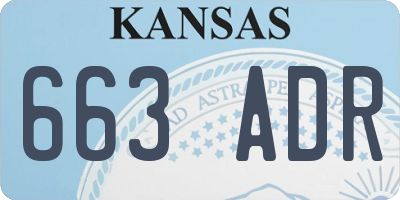 KS license plate 663ADR
