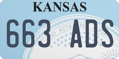 KS license plate 663ADS