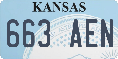 KS license plate 663AEN