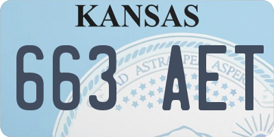 KS license plate 663AET