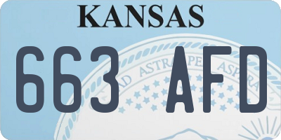 KS license plate 663AFD