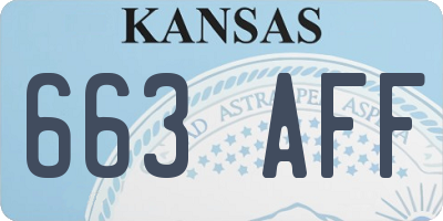 KS license plate 663AFF