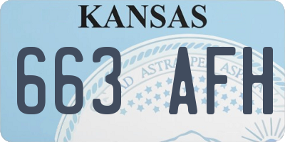 KS license plate 663AFH