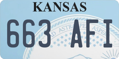 KS license plate 663AFI
