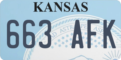 KS license plate 663AFK