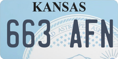KS license plate 663AFN