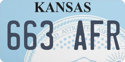 KS license plate 663AFR