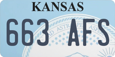 KS license plate 663AFS