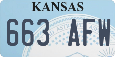KS license plate 663AFW
