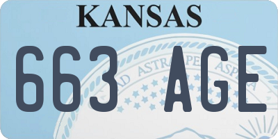 KS license plate 663AGE