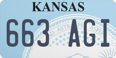 KS license plate 663AGI