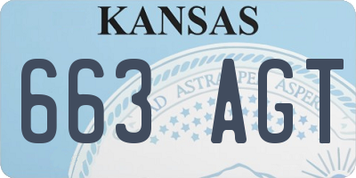 KS license plate 663AGT