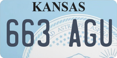 KS license plate 663AGU