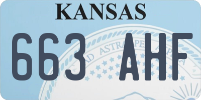 KS license plate 663AHF