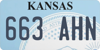 KS license plate 663AHN