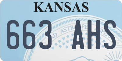 KS license plate 663AHS