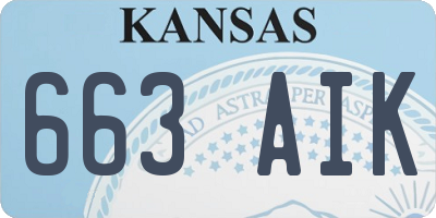 KS license plate 663AIK