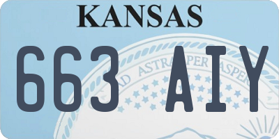 KS license plate 663AIY