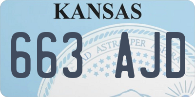 KS license plate 663AJD