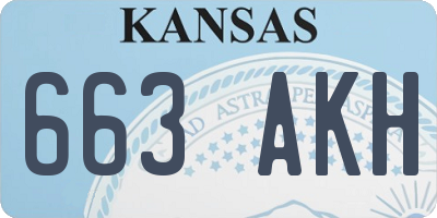 KS license plate 663AKH