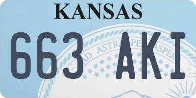 KS license plate 663AKI