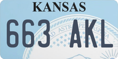 KS license plate 663AKL
