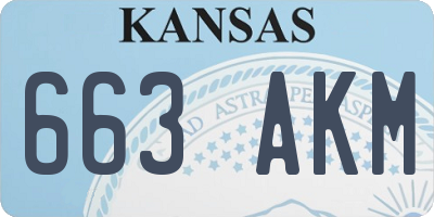KS license plate 663AKM