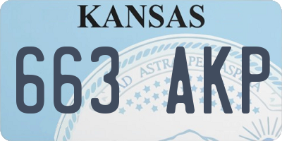 KS license plate 663AKP
