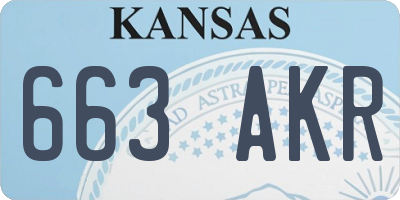 KS license plate 663AKR