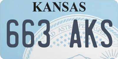 KS license plate 663AKS