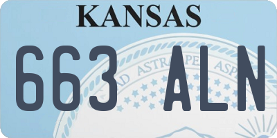 KS license plate 663ALN