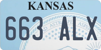 KS license plate 663ALX